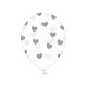Balon lateksowy Crystal Clear 30 cm - Srebrne Serduszka