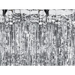 Kurtyna Party - Srebrna - 90 x 250 cm