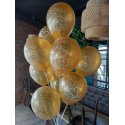 Balon na ślub / wesele - "Stylizowane serca", złote metaliczne 11" QL