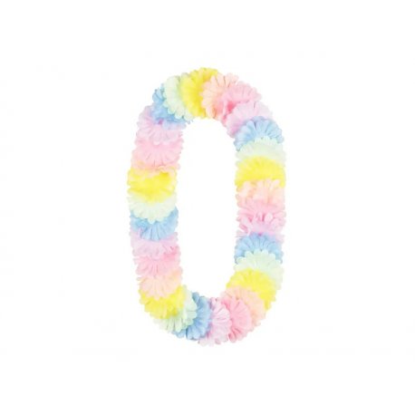 Hawajski naszyjnik z kwiatów - pastelowy - 1,2m