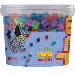 Hama 8571 - Koraliki Maxi Pastelowe 600 Sztuk w Pudełku