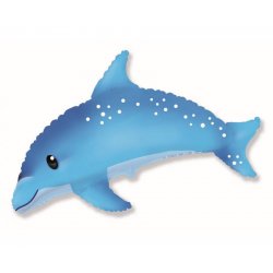 Balon foliowy Słodki Delfin (Niebieski) - 24 cale