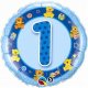 Balon urodzinowy z helem - niebieska Jedynka
