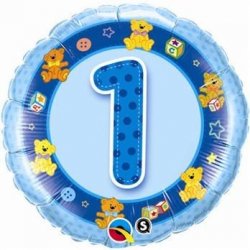 Urodzinowy Balon z Helem - Niebieska Jedynka