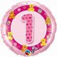 Balon urodzinowy z helem - różowa Jedynka