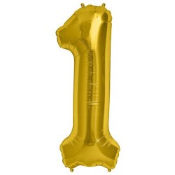 Foliowy Balon Cyfra 1 Złoty 34" 87cm na Hel