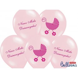 Balon Nasza Mała Dziewczynka - lateksowy, różowy