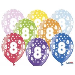 Balon 30cm Ósemka - lateksowy, różne kolory