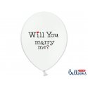 Balon lateksowy 30cm, Will you marry me? , Pastel Pure White