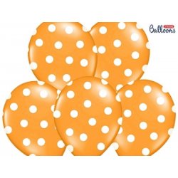 Balon lateksowy 30 cm - Kropki pastel orange