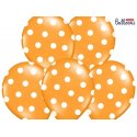 Balon lateksowy 30 cm - Kropki pastel orange