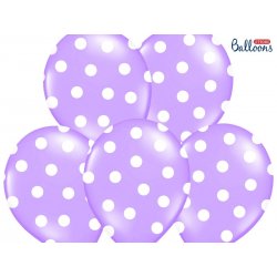 Balon lateksowy 30 cm - Kropki pastel lavender blue