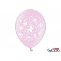 Balon lateksowy 30cm - Motylki, Metalic candy pink
