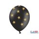 Balon lateksowy 30 cm - Złote gwiazdki, pastel black