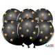 Balon lateksowy 30 cm - Złote gwiazdki, pastel black