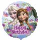 Balon foliowy okrągły 17" Elza i Anna z Krainy Lodu - Happy Birthday