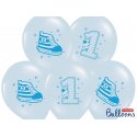 Balon 30 cm Trampek na 1 urodziny - lateksowy, niebieski