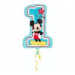 Balon foliowy - Cyfra 1 z Myszką Mickey - 71 cm