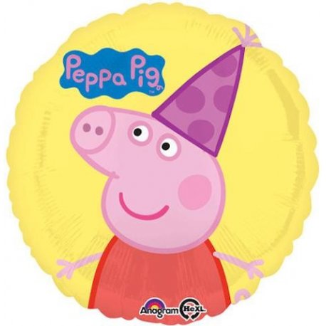 Świnka Peppa 17" - balon foliowy, okrągły napełniony helem