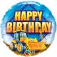 Balon foliowy 18" Happy Birthday - koparka 