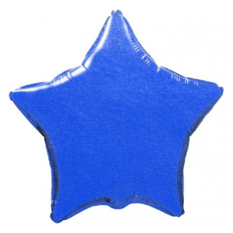 Balon foliowy niebieska gwiazda 18" napełniony helem