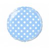 Balon foliowy 18" jasnoniebieski w grochy