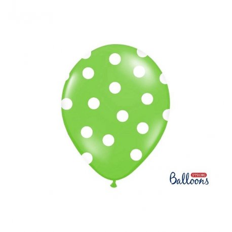 Balon lateksowy 30 cm - Kropki pastel lime green