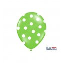 Balon lateksowy 30 cm - Kropki pastel lime green