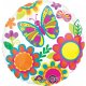 Balon foliowy 17" motyl i kwiaty