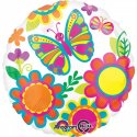 Balon foliowy 17" motyl i kwiaty