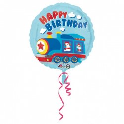 Balon foliowy 17" Happy birthday pociąg