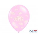 Balon lateksowy 30 cm - It's a girl - różowy