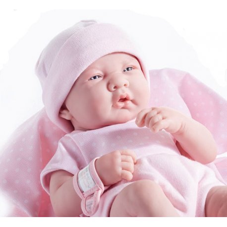 Lalka La Newborn dziewczynka w różowym ubranku z kocykiem