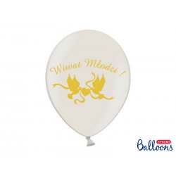 Balon lateksowy 30cm - Wiwat Młodzi - Pastel White