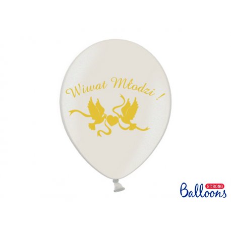 Balon lateksowy 30cm - Wiwat Młodzi - Pastel White