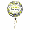 Balon 17" Happy birthday zielony