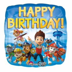 Psi Patrol Urodzinowy Balon Foliowy - 43cm - Happy Birthday
