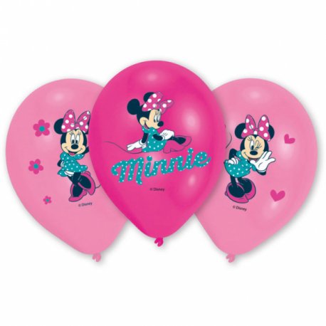 6 balonów Myszka Minnie - 11" 27,5 cm - balony lateksowe