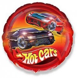 Balon foliowy 18" FX - "Samochody Hot Cars" (okrągły) 46 cm