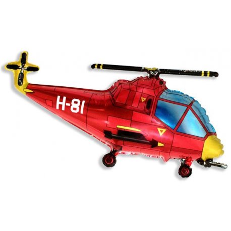 Balon foliowy 24" FX - "Helikopter" (czerwony) - 61 cm