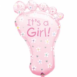 Balon w kształcie stópki - Narodziny dziewczynki
