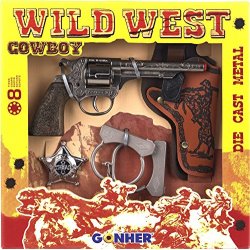 COWBOY ZESTAW PISTOLET+KAJDANKI+GWIAZDA+KABURA - Gonher 157/0