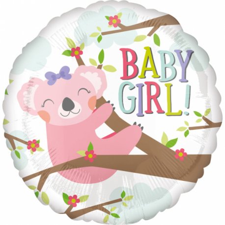 Balon Baby Girl na Narodziny Dziewczynki - Koala 43 cm