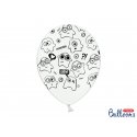 Balon lateksowy 30cm - Potworki, Pastel Pure White