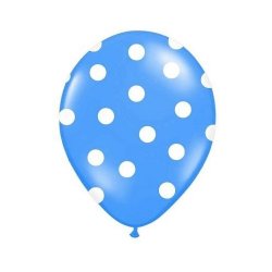 Balon lateksowy 30 cm - Kropki pastel baby blue