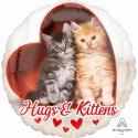 Okrągły Balon Kotki Hugs & Kittens z Sercem