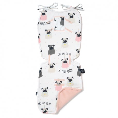 Stroller Pad Velvet - Doggy Unicorn, powder pink - La Millou