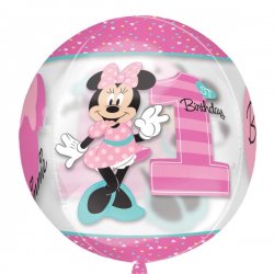 Myszka Minnie Balon Orbz - 1 urodziny Nadruk z 4 stron