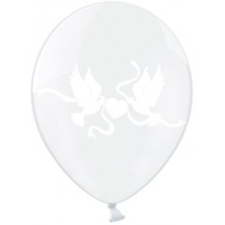 Balony Gołąbki Crystal Clear na Ślub Wesele 30 cm