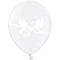 Balony Gołąbki Crystal Clear na Ślub Wesele 30 cm